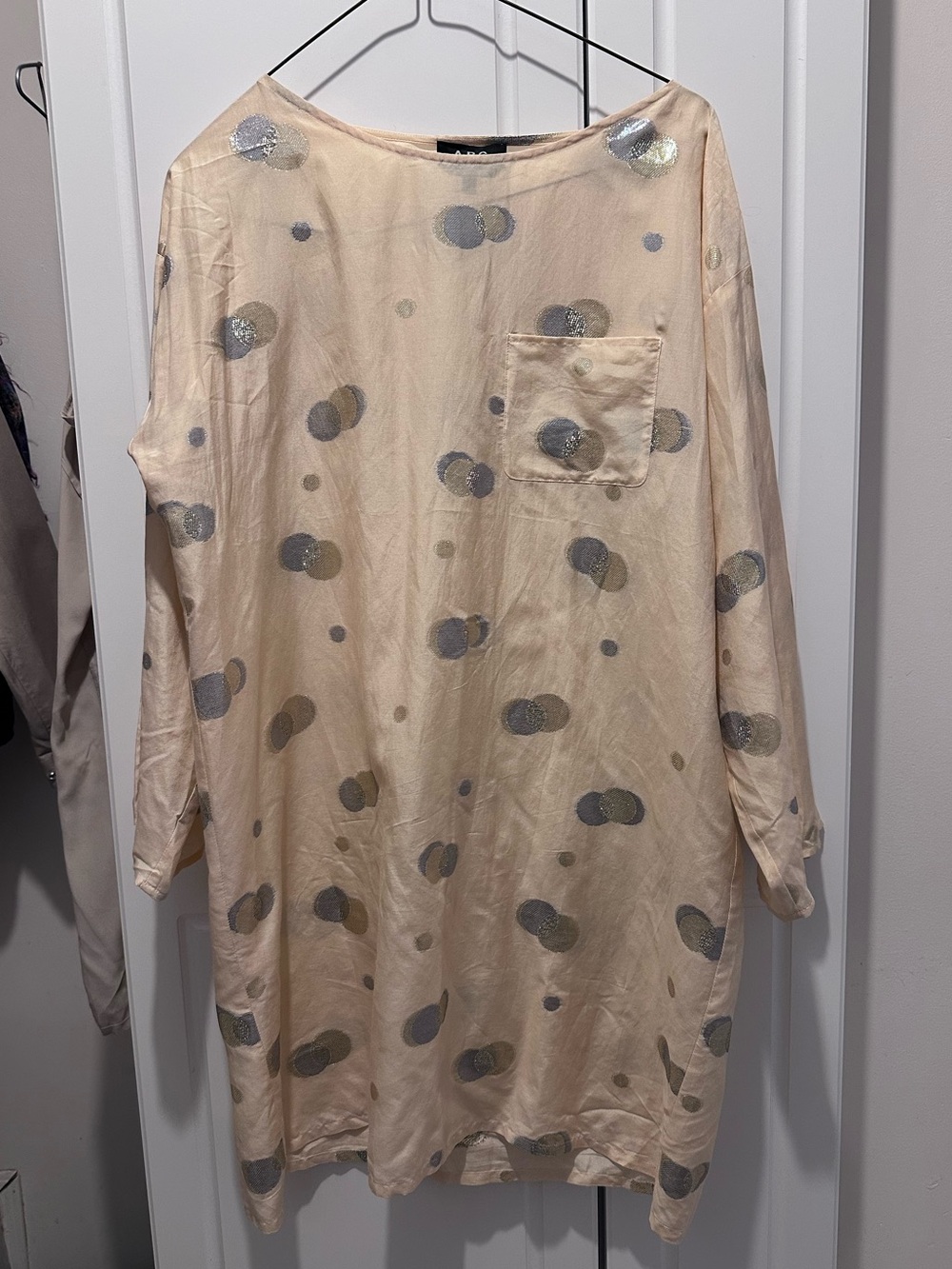 A.P.C. Silk Modern Minimal Patterned Shift Dress With Slip
